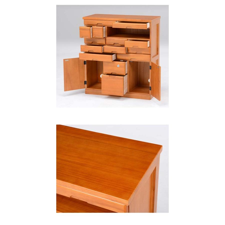 サイドボード キャビネット ファックス台 幅70cm  引き出し 電話台 鍵付き おしゃれ