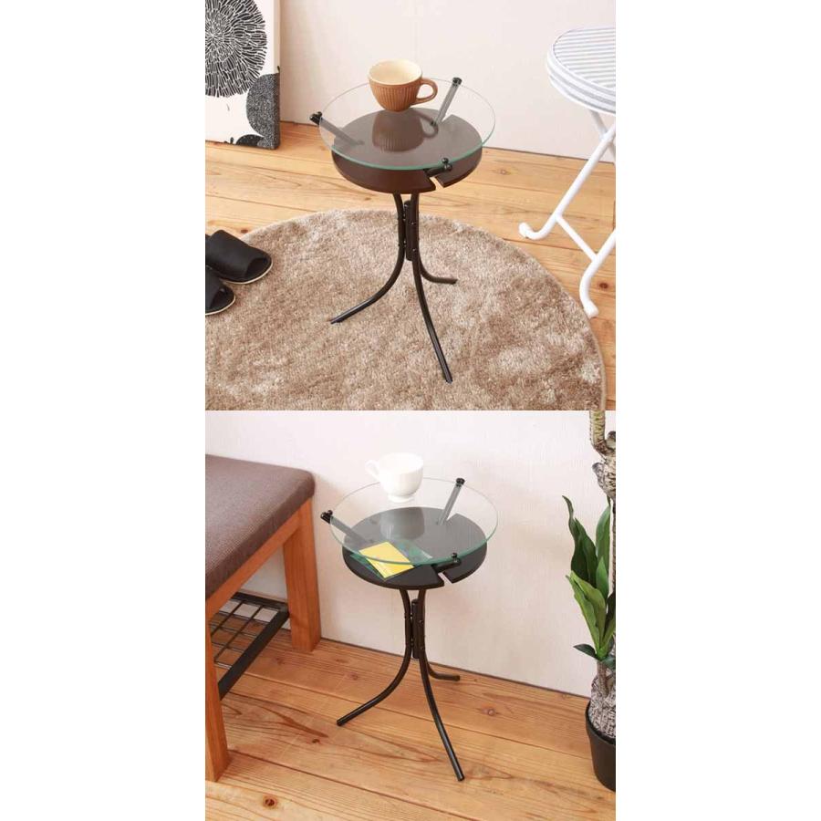 ガラステーブル サイドテーブル 丸型テーブル コンパクト 幅30cm