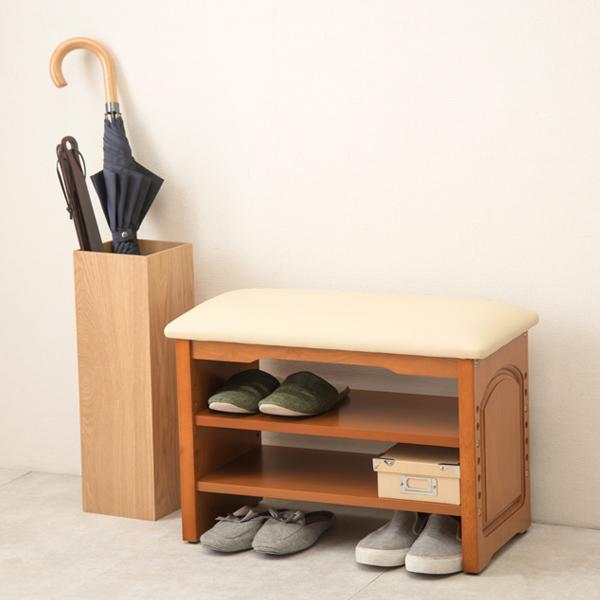 玄関ベンチ 収納 おしゃれ 木製 シューズラック 幅60cm : モダンな家具