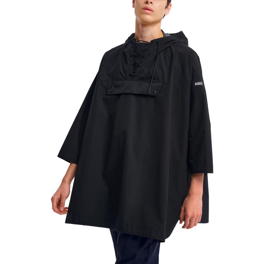 AIGLE（エーグル）透湿防水仕様フード付き　ジブル　ポンチョ　雨具 AIGLE（エーグル） 防水編み上げポンチョ ユニセックス レインウェア