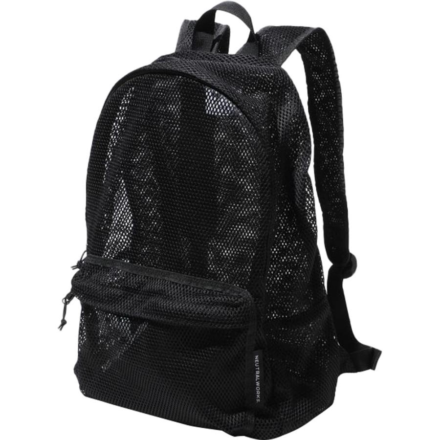 ニュートラルワークス． メッシュバックパック MESH BACKPACK リュック バックパック シースルー ポケッタブル仕様 フロント