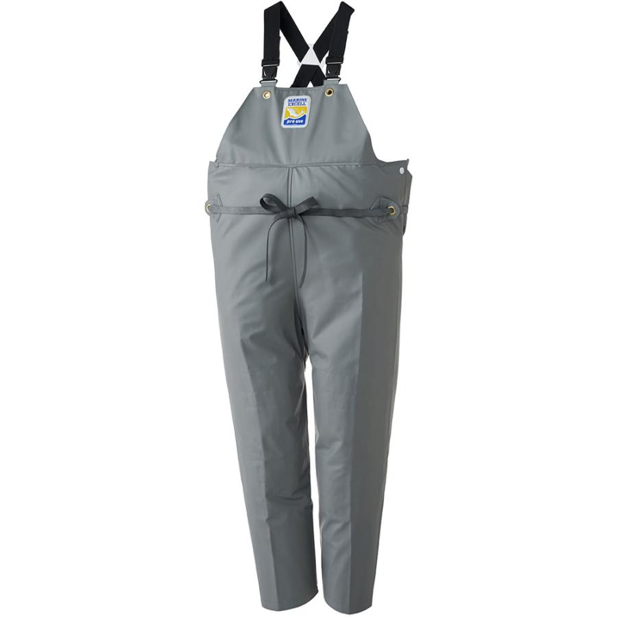 ロゴス LOGOS アウトドア マリンエクセル 胸当付ズボン膝当て付 サスペンダー式 グレー LL レインパンツ パンツ ズボン 撥水 防水 耐水 水産業 遠洋・中近海作業 湾岸作業 養殖業 水産加工業  12063211 LOGOS（ロゴス） マリンエクセル 胸当付ズボン膝当て付 サスペンダー式
