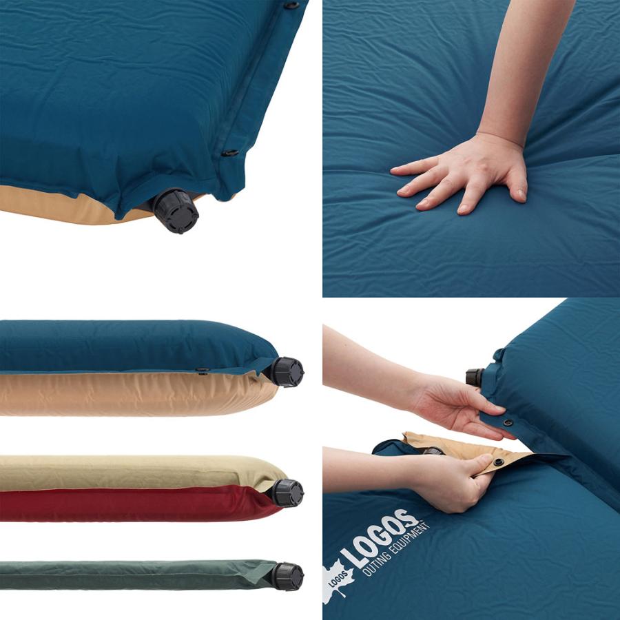 ロゴス LOGOS アウトドア ダブルバルブ・高密弾力 100セルフインフレートマット・SOLO 寝具 自動膨張 マットレス リバーシブル コンパクト収納 ソロキャン 車中泊 防災 災害対策  72884190 LOGOS（ロゴス） ダブルバルブ・高密弾力 100セルフインフレートマット