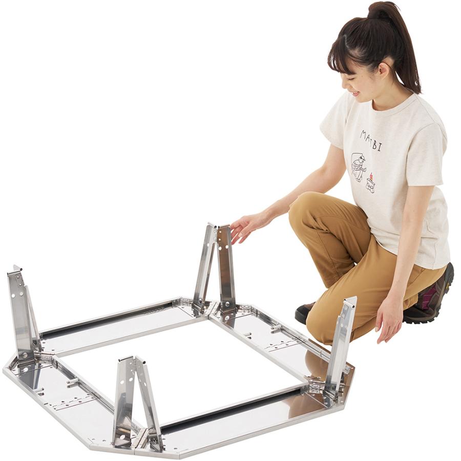 LOGOS（ロゴス） イージーステン囲炉裏テーブル 机 ステンレス 丸洗い