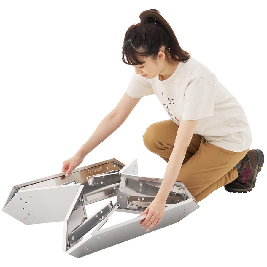 LOGOS（ロゴス） イージーステン囲炉裏テーブル 机 ステンレス 丸洗い