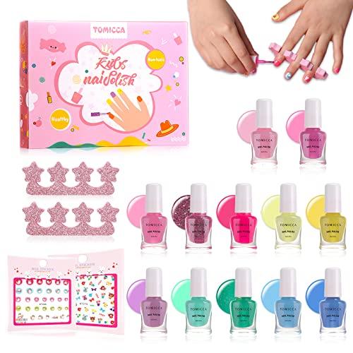Tomicca マニキュア 子供用 はがせるタイプ ネイルポリッシュ ネイルアート用品 12色セット お誕生日 プレゼント用
