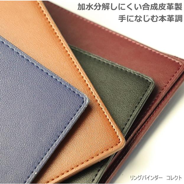 A4バインダー 床革 リングバインダー A4サイズ30穴 合成皮革製 ビジネス シンプル
