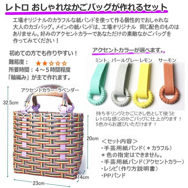 おしゃれな大人のカゴバッグ 手作りキット クラフトバンド レシピ付き