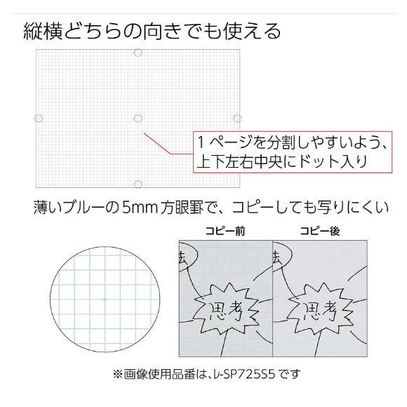 考える人の為のレポートパッド　B5サイズ　コクヨ　キャンパス スプレッドペーパー｜e-maejimu｜03