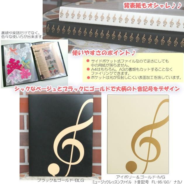 ポケット式ファイル（クリアファイル） A4、A3サイズ対応 楽譜ファイル