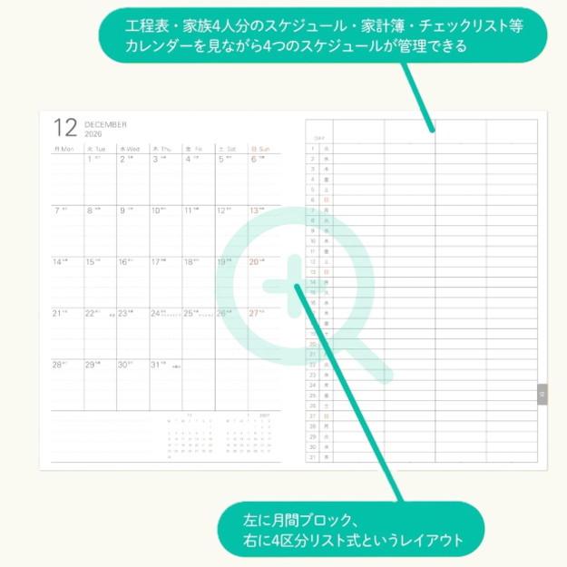 2026年ダイアリーノート A5サイズ 月間 4区分 レイメイ RFDR2692 スケジュール帳　マンスリー・4プラン |  | 06