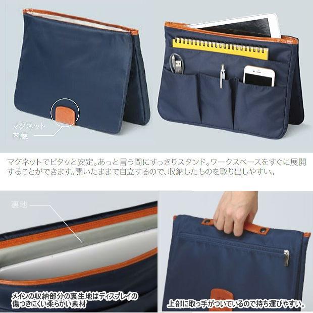 開いたままで自立するパソコンバッグ B5バッグインバッグ モバイル