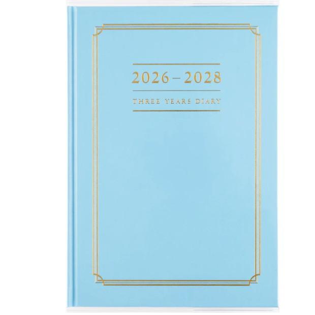 日記帳3年 高橋書店 3年横線当用新日記 2026年〜2028年 No.13 水色