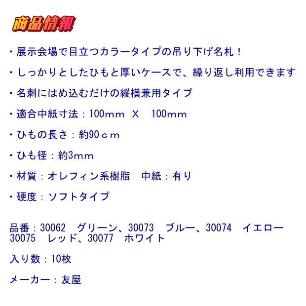 カラーイベント用吊り下げ名札 名刺サイズ 10枚入り 名刺を縦横 カラーイベント用吊り下げ名札 名刺サイズ 10枚入り 名刺を縦横