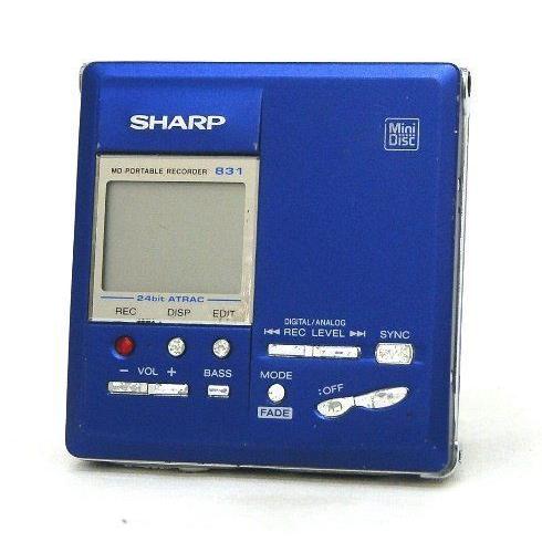 SHARP シャープ MD-MT831-A ブルー ポータブルMDレコーダー （MD録音再生兼用機/ポータブルMDプレーヤー/ポータブルミニ