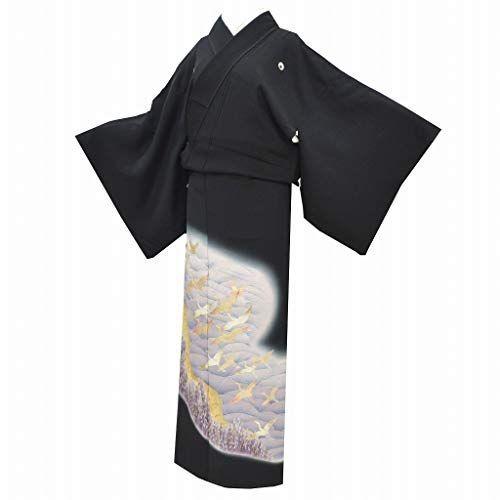 市販 着物ひととき リサイクル 黒留袖 正絹 五つ紋 比翼付き 仕立て