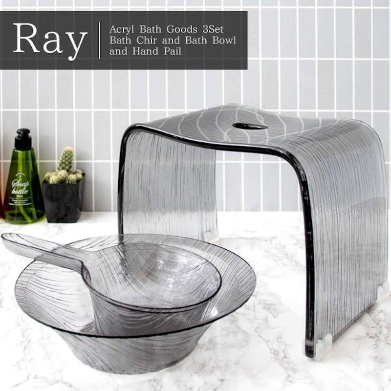 宮武製作所 アクリルバスグッズ3点セット Ray 3点セット グレイ バスチェアバスボウルハンドペール チェア底部滑り止め付き BCOS-3 アクリルバスグッズ3点セット Ray 3点セット グレイ バスチェアバスボウルハンドペール チェア底部滑り止め付き BCOS サイズ バスチェア バスボウル ハンドペール