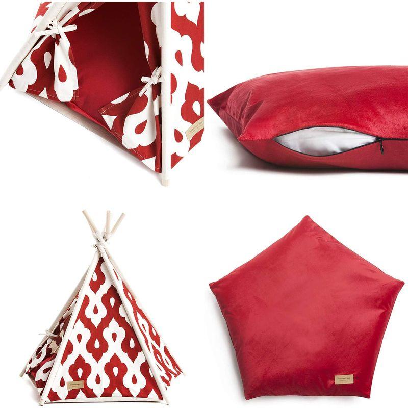 ペットティピーテント Sサイズ ペットテント ペットハウス 犬 猫 KL-TENT-S (G.RED) Sサイズ ペットテント ペットハウス KL TENT RED