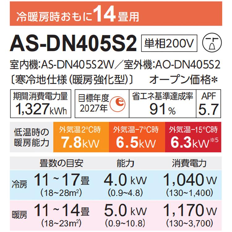 ゴク暖nocria 標準取付工事費込 エアコン おもに14畳 富士通