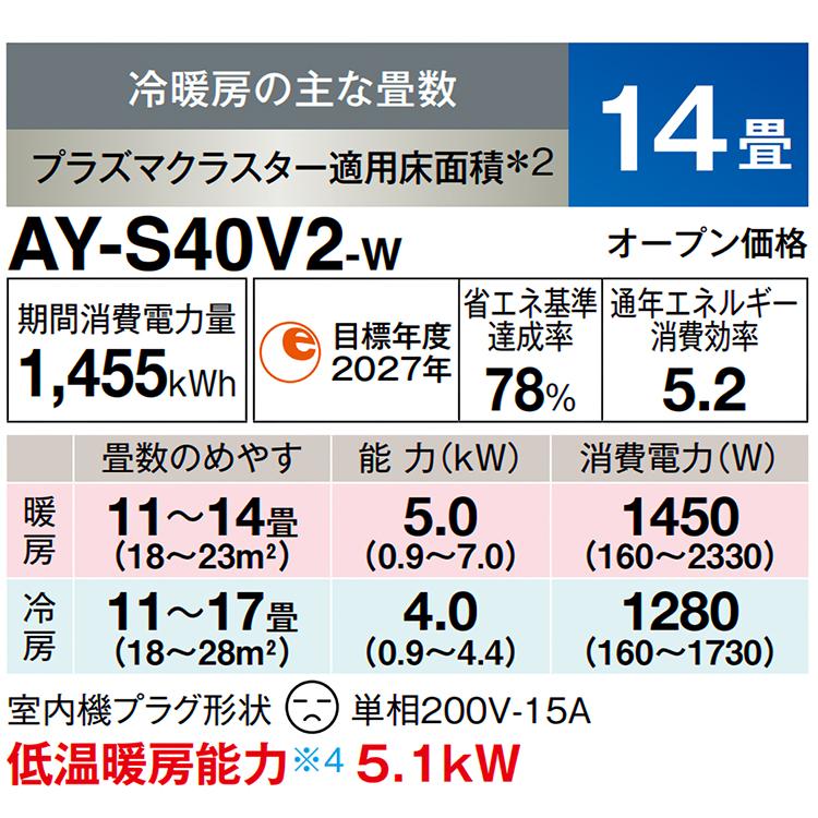 K02143　シャープ　中古エアコン　主に14畳用　冷4.0kw／暖5.0kw K02143 シャープ 中古エアコン 主に14畳用 冷4.0kw／暖5.0kw