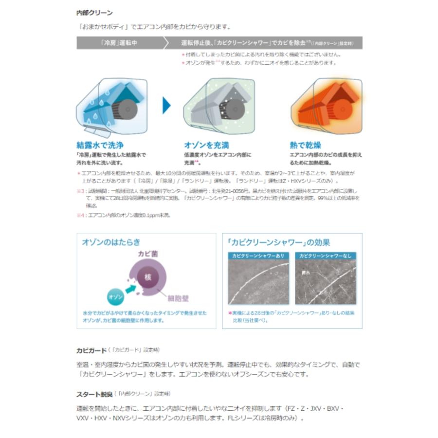 エアコン 主に6畳 三菱電機  2023年モデル  GVシリーズ 霧ヶ峰 ルームエアコン ピュアホワイト  冷房 除湿 暖房  MSZ-GV2223-W｜e-maxjapan｜06