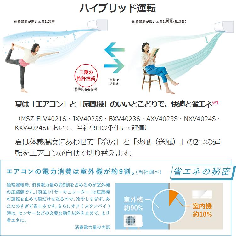 東京 神奈川地域限定 標準取付工事費込 エアコン同配 主に6畳 三菱電機 ズバ暖霧ヶ峰 2024年 ホワイト ムーブアイ 単相100V MSZ-KXV2224-W-TK｜e-maxjapan｜09