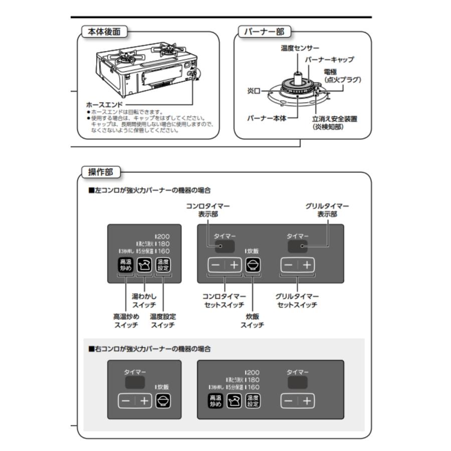 リンナイ（Rinnai） RT66WH7RG-CWL-A13 都市ガス ガスコンロ 2口 左