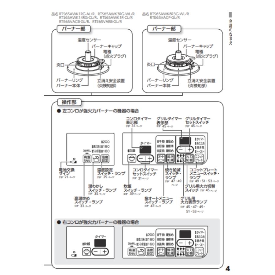リンナイ（Rinnai） RTS65AWK3RG-WL-A13 都市ガス ガスコンロ 2口 左