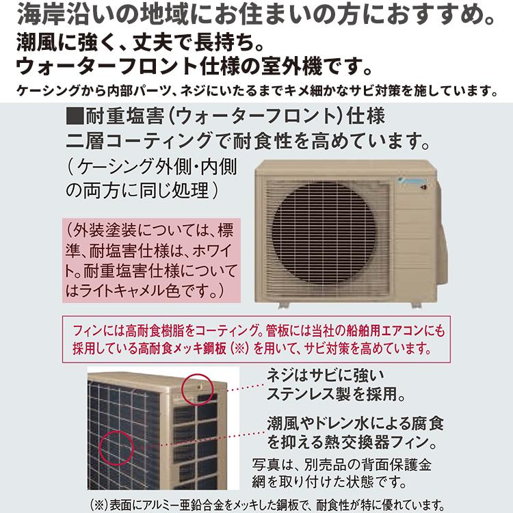 東京 神奈川地域限定 標準取付工事費込 エアコン おもに6畳 ダイキン 2024年モデル ホワイト 冷暖房 ストリーマ 耐塩害 100V  S224ATES-WE-TK