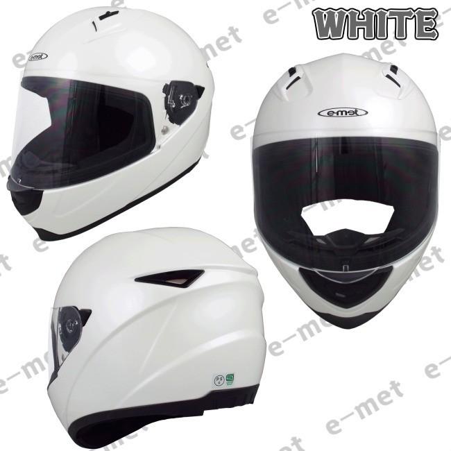 e-met フルフェイスヘルメット ホワイト バイク フルフェイス ヘルメット フルフェイスヘルメット シールド付