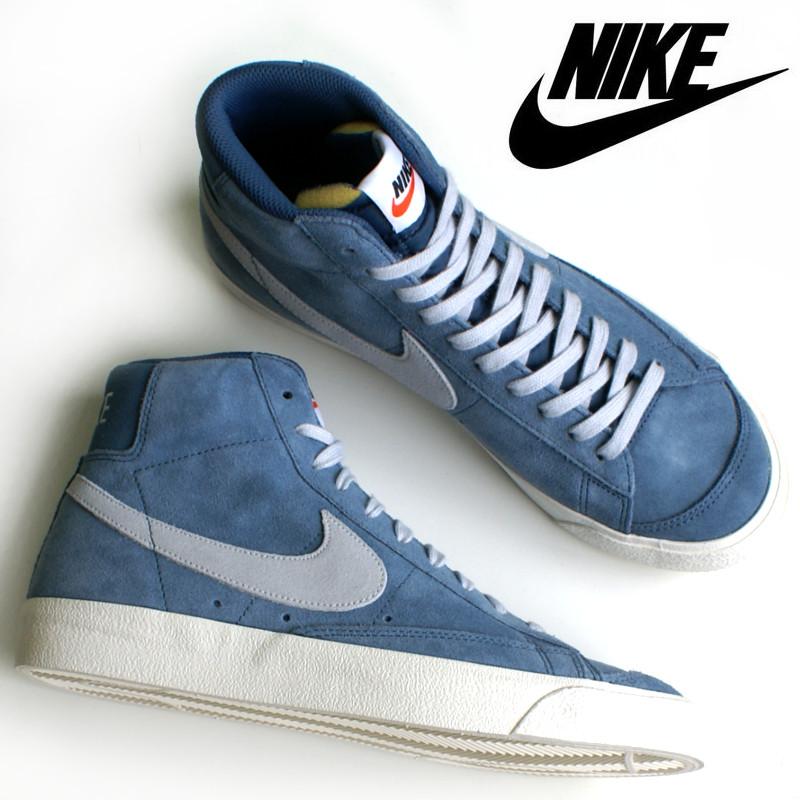 nike blazer mid blue suede