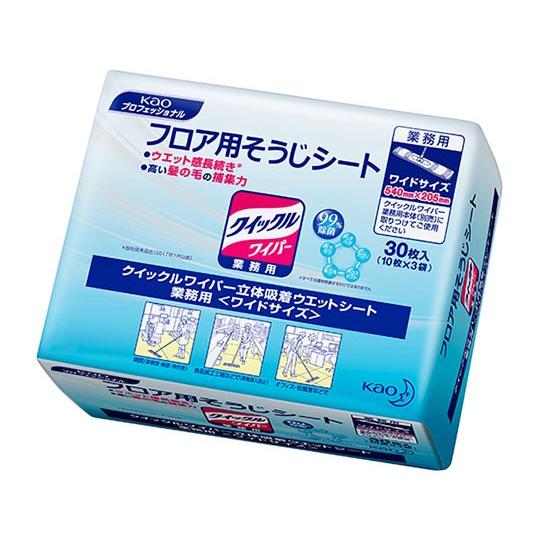 クイックルワイパー 立体吸着ウェットシート 業務用 フロア用掃除シート 30枚×4パック（Yahoo!・みやこオンラインショッピング）