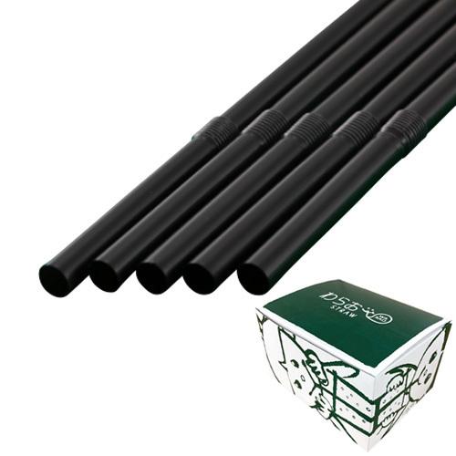 フレックスストロー裸6mm×210mm 黒 500本 : みやこオンライン