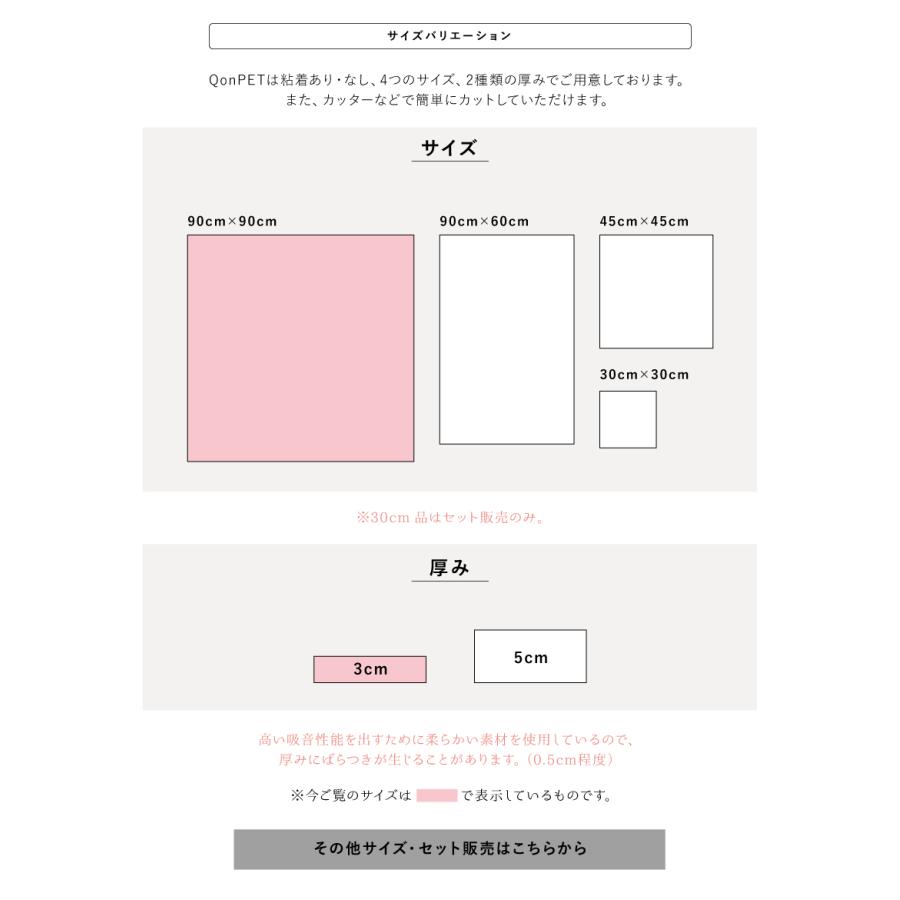 棉音ページ QonPET 3cm 90cm×90cm 吸音材 防音 吸音 壁 防音材 防音シート
