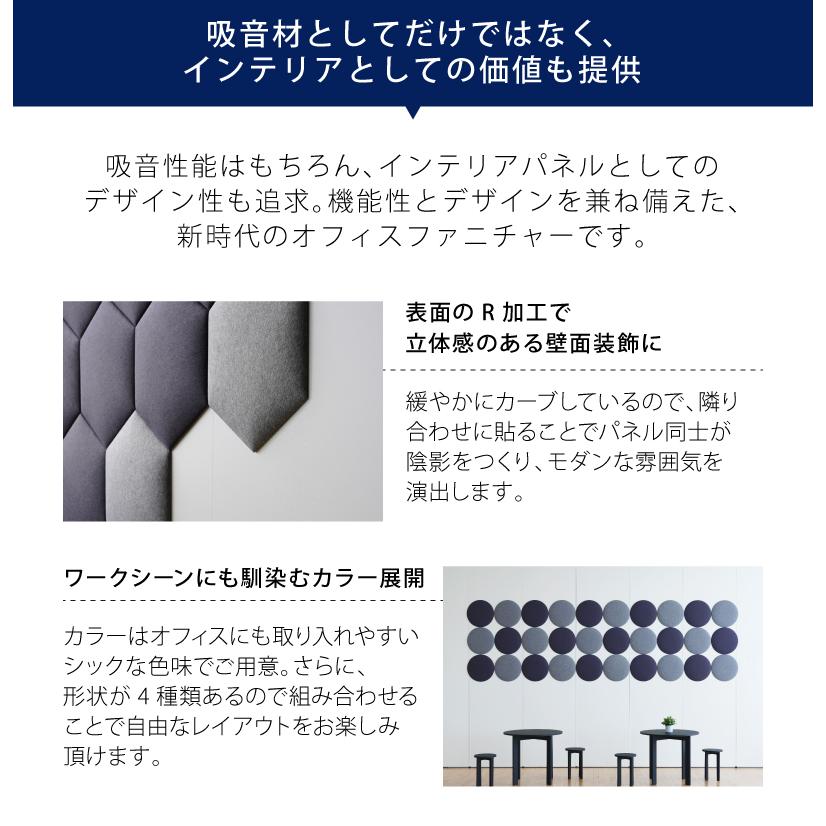 26枚セット オフィス吸音パネルOTTO R オットー・アール 六角形 直径