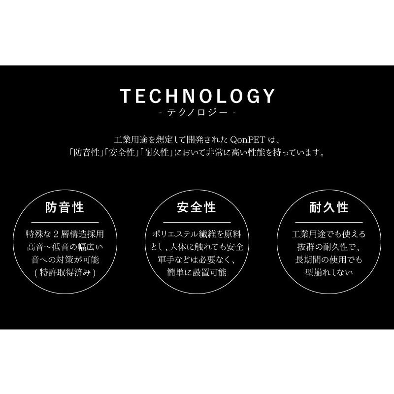 4枚セット QonPET 5cm 90cm×90cm 吸音材 防音 吸音 壁 防音材