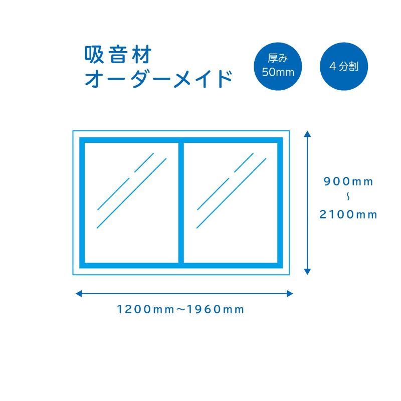 日本産 吸音材 オーダーカット 厚み50mm 窓用4分割 吸音材 防音 吸音 壁 防音材 防音シート 窓 ドア 吸音シート テレワーク Diy 書斎 テレビ会議 在宅勤務 宅録 超人気の Www Simon Page Com