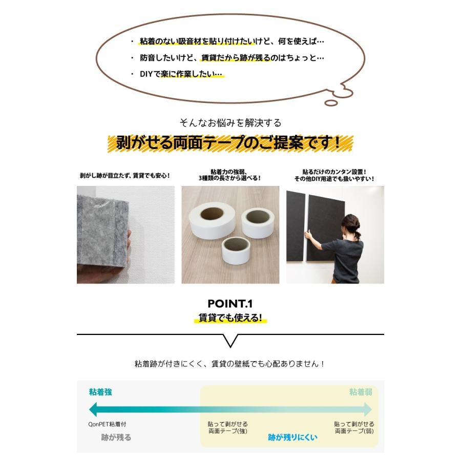 剥がせる両面テープ 50mm幅 15m 剥がせる 両面テープ Diy 弱い粘着 賃貸 マンション 自作 防音 吸音材 壁紙 テープ 粘着テープ 跡が付かない 吸音材用 Tape Ryomen 50 15 Libgraphy Yahoo ショッピング店 通販 Yahoo ショッピング