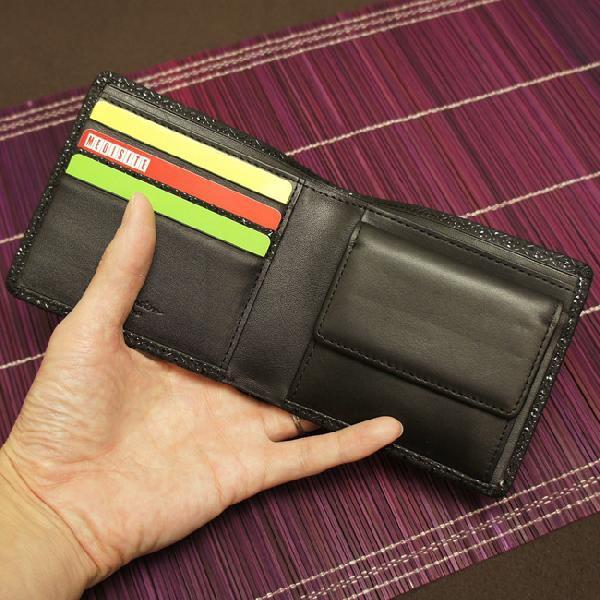 古都印伝 財布 メンズ 二つ折り 本革 日本製 ひょうたん柄 二つ折り