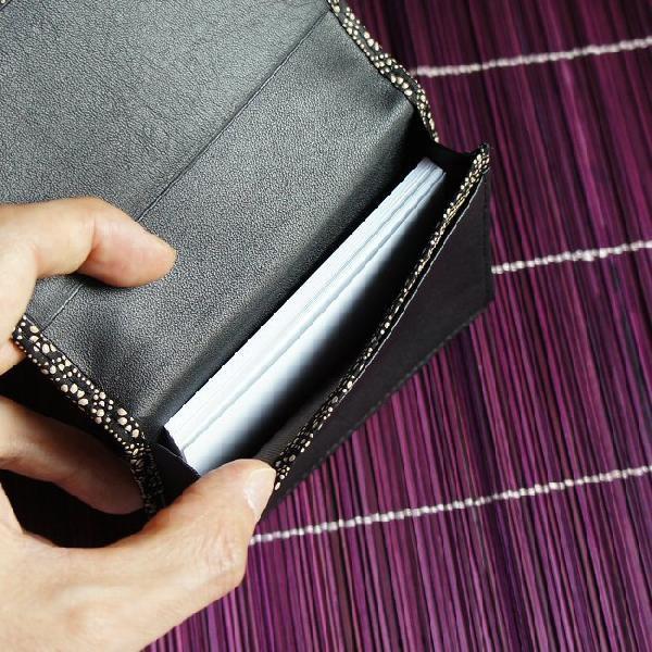 古都印伝 名刺入れ メンズ 本革 日本製 亀甲柄 メンズ 本革 印伝