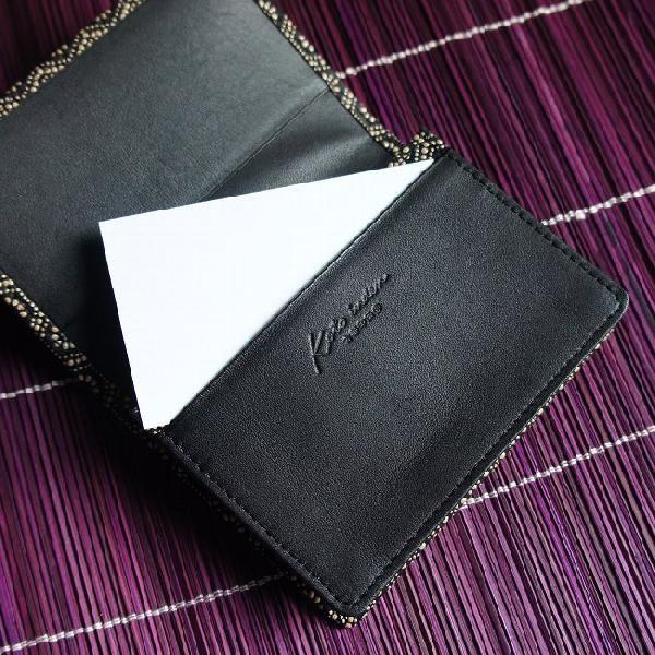 古都印伝 名刺入れ メンズ 本革 日本製 亀甲柄 メンズ 本革 印伝