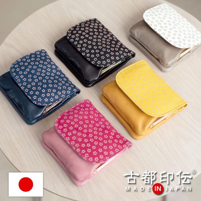 がま口財布 小さい財布 レディース 小桜 大人 向け かぶせ 極小財布 本革 鹿革 日本製 かわいい 和風 花柄 コザクラ 古都印伝 母の日 ギフト プレゼント イーモノ 通販 Yahoo ショッピング