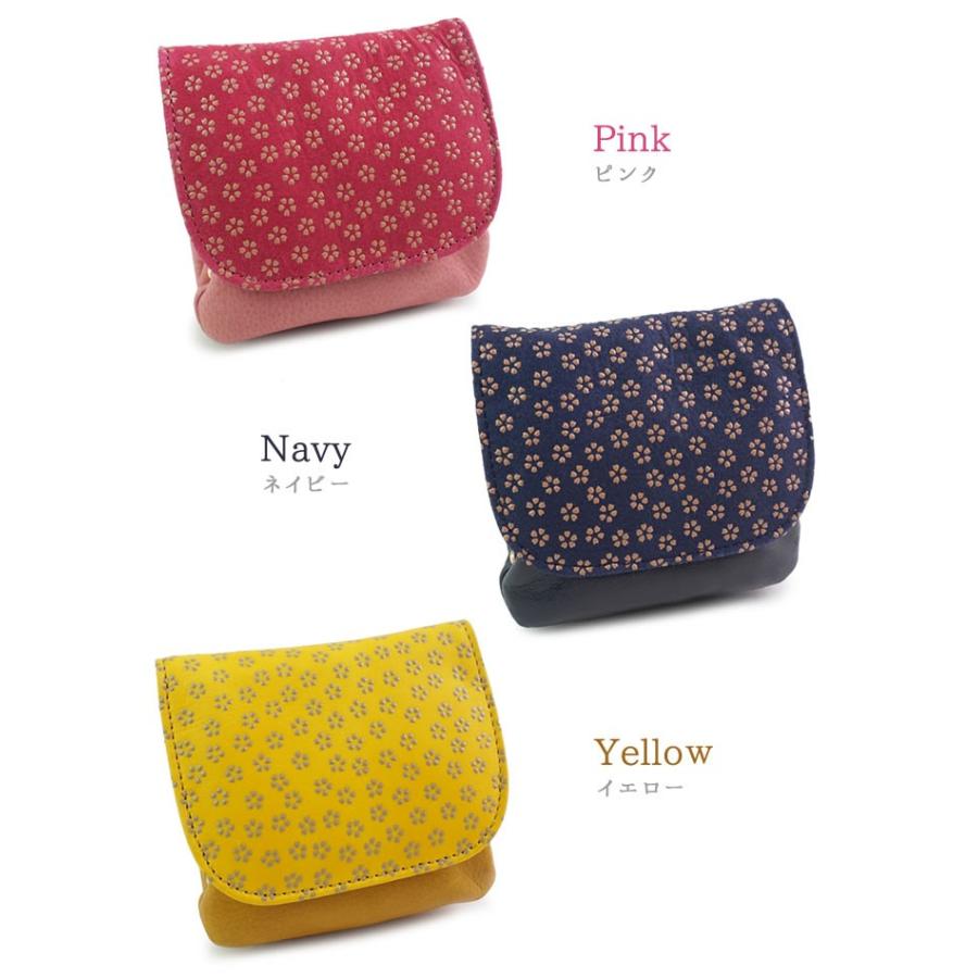 古都印伝 がま口財布 小さい財布 レディース 小桜 大人 向け かぶせ