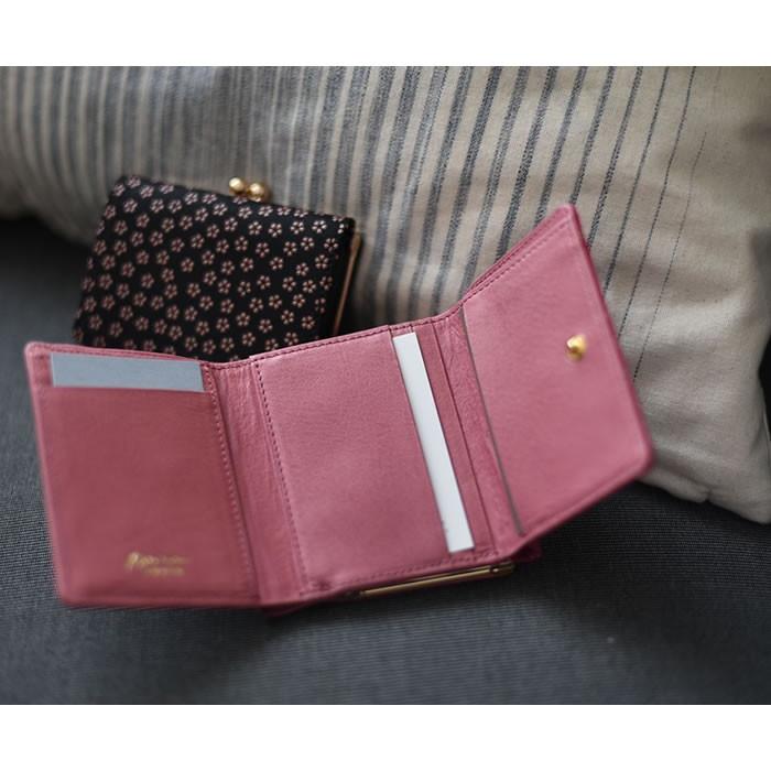 古都印伝 財布 レディース 三つ折り財布 小さい財布 小桜 大人 向け