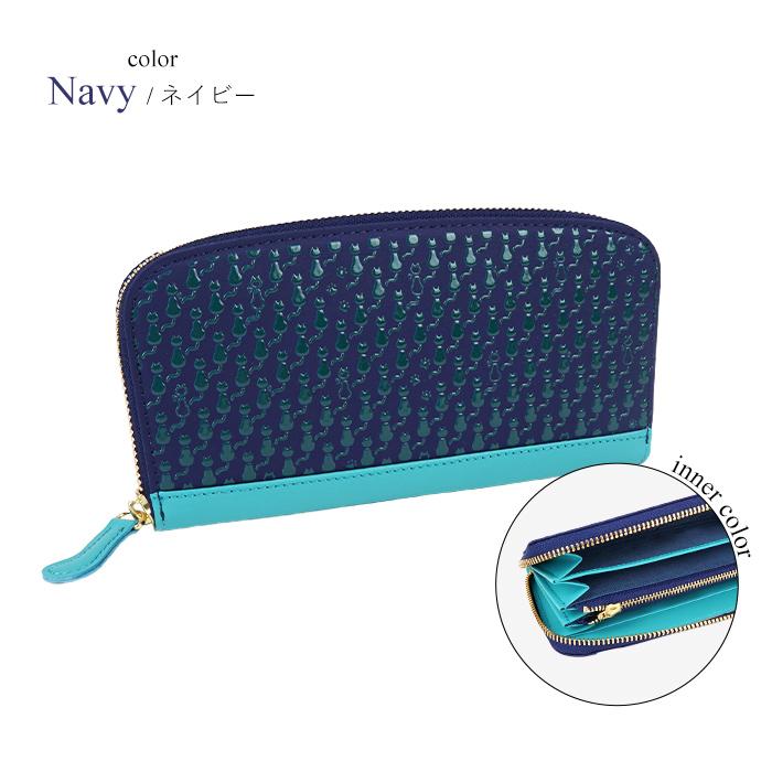 ラウンドファスナー長財布 古都印伝 Cat's キャッツ レディース 本革