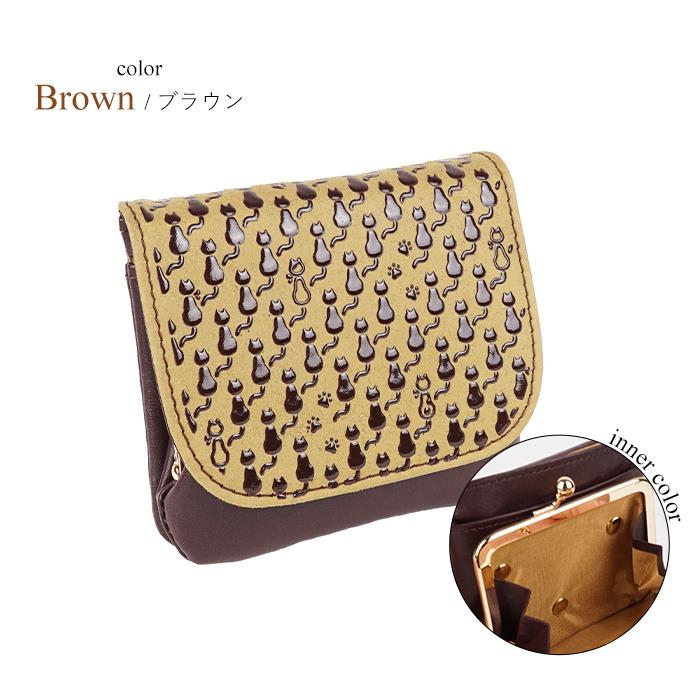 かぶせがま口財布 古都印伝 Cat's キャッツ レディース がま口財布 本