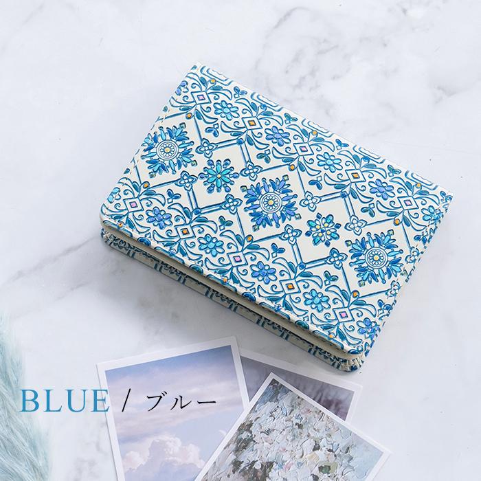 友禅文庫 名刺入れ レディース かわいい 本革 日本製 花柄 牛革 カード