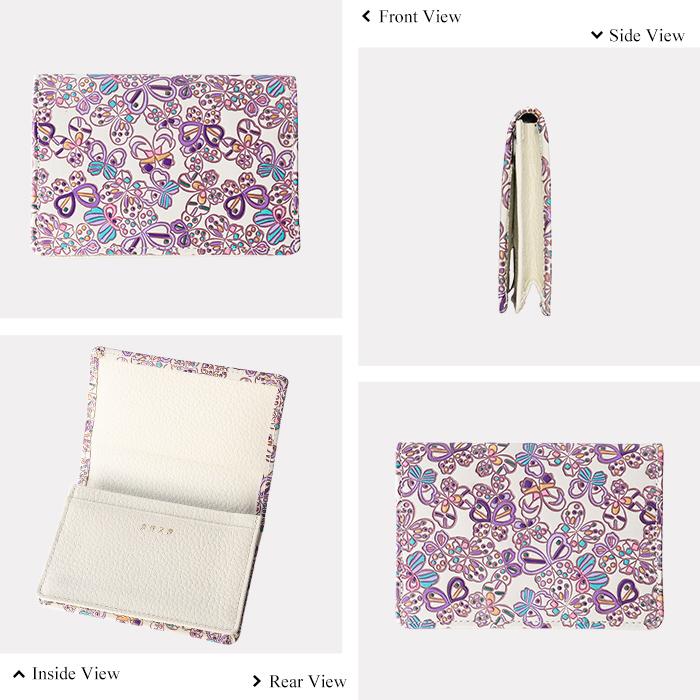 名刺入れ レディース かわいい 本革 日本製 手染め 蝶柄 牛革 カードケース 名刺ケース カード入れ パピヨン ちょうちょ 友禅文庫 母の日 プレゼント クリスマス 友禅文庫 名刺入れ レディース かわいい 本革 日本製 手染め 蝶柄 牛革