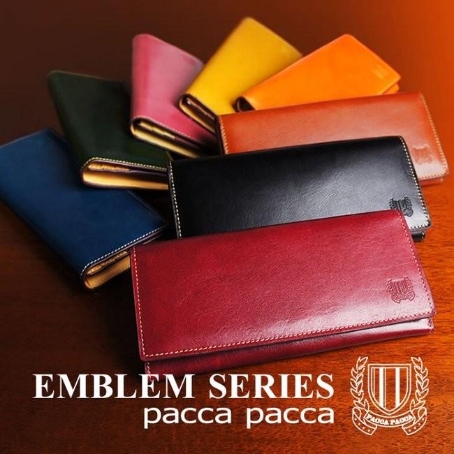 財布 メンズ 長財布 本革 牛革 馬革 素上げ フラップ エンブレム pacca pacca pacca pacca（パッカパッカ） 財布 メンズ 長財布 本革 牛革 馬革 素