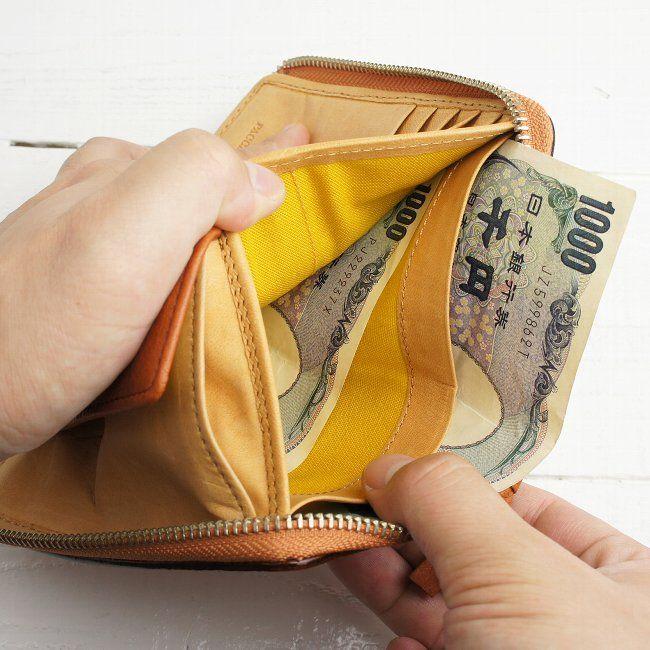 pacca 財布 メンズ 二つ折り 本革 L字ファスナー 二つ折り財布 牛革 馬